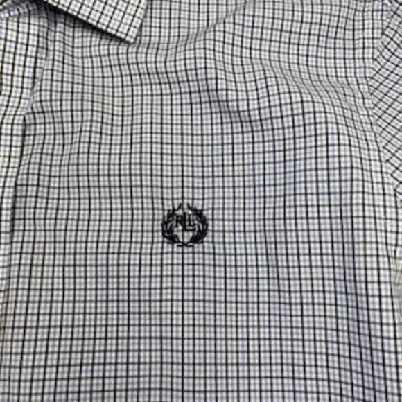 Lauren Ralph Lauren Youth Boys Size 12 Long Sleeve Button Down Blue Plaid Preppy - Picture 3 of 7